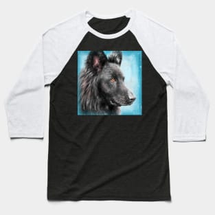 Painting of a Gorgeous Blue German Shepherd Looking to the Right Baseball T-Shirt